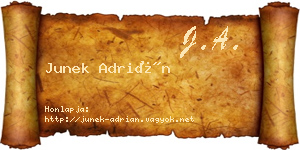 Junek Adrián névjegykártya